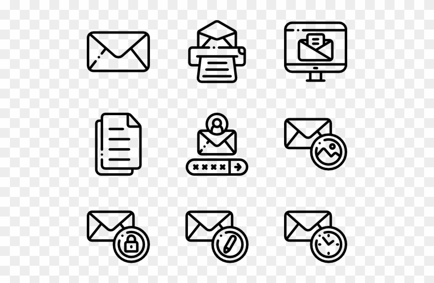 Email - Transparent Background Travel Icons Clipart
