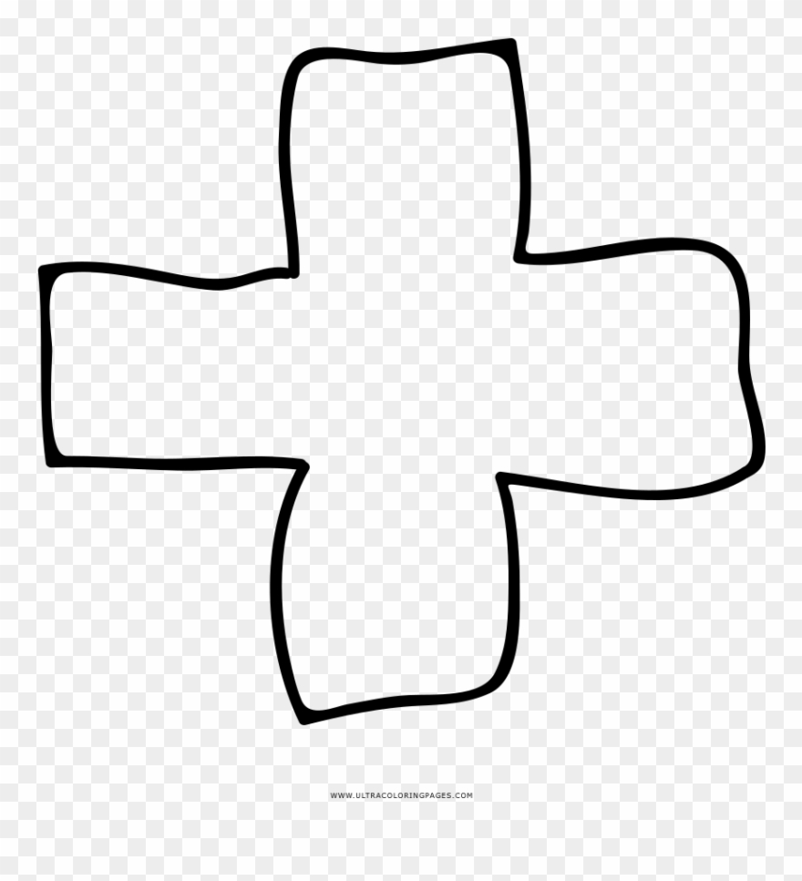 Medical Cross Coloring Page - Cruz Para Colorear Png Clipart