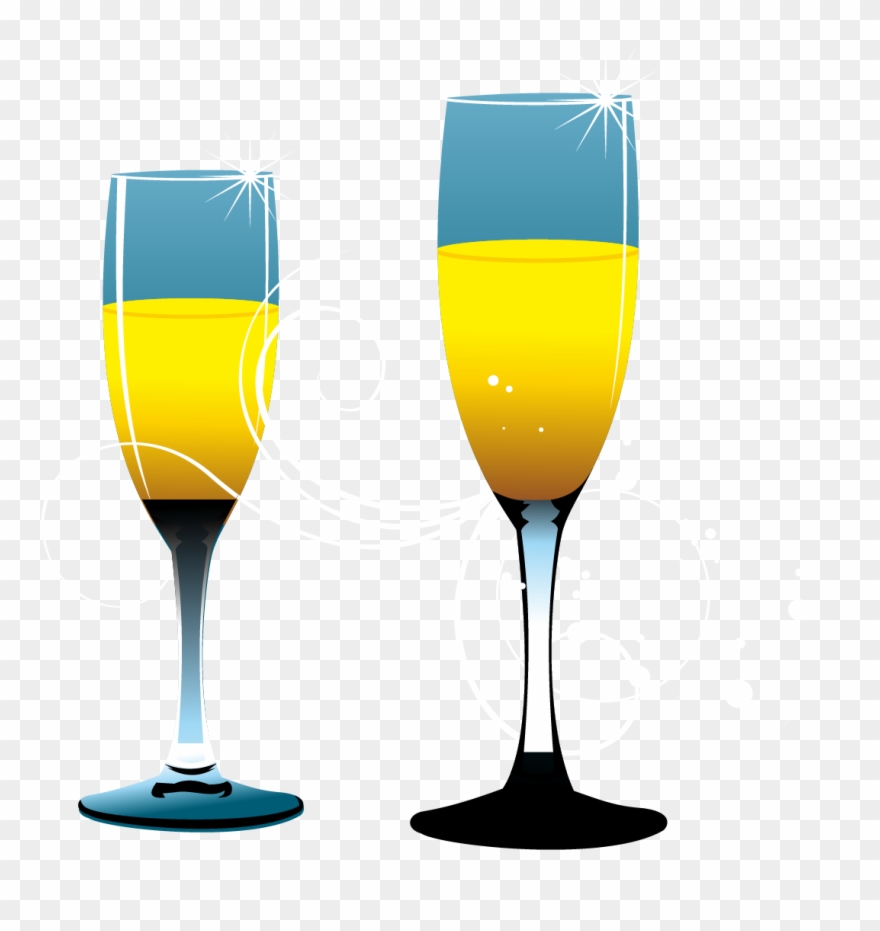 Champagne Wine Cocktail - Wine Glass Clipart