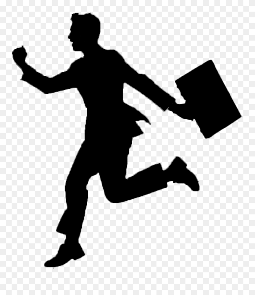 Office Free Download - Black Silhouette Of Man Running Png Clipart