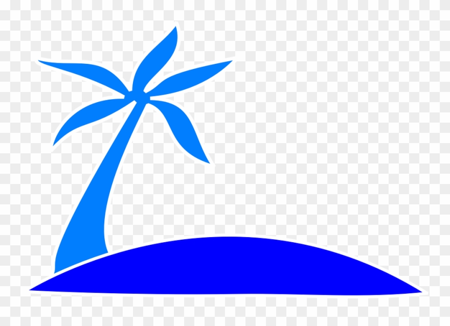 Island Palm Fronds - Beach Logo Transparent Clipart