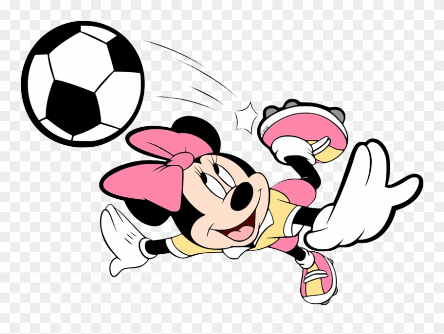 New Minnie Playing Soccer - Disney Clipart - Png Download