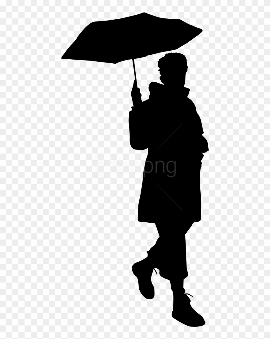 Free Png Woman Umbrella Silhouette Png Images Transparent - Silhouette Clipart