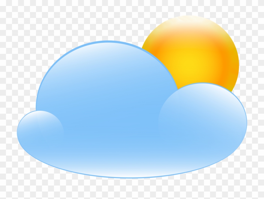 Top Partly Cloudy With Sun Weather Icon Clip Art Web - Partly Cloudy Clipart Transparent Background - Png Download