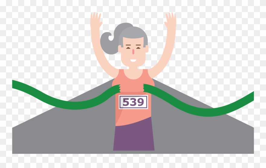 “70-74 Female, First Place In The 5k Goes To Carrie - Illustration Clipart