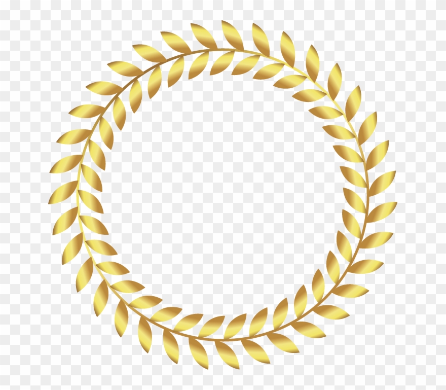 Golden Leaf Circle Clipart