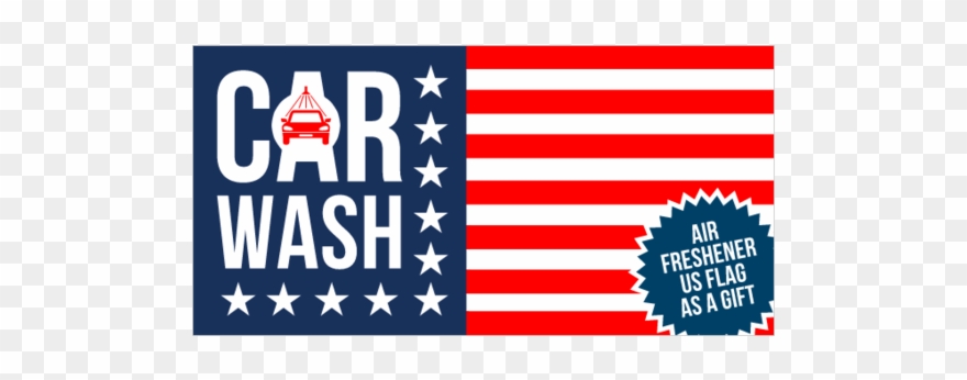 Car Wash Vinyl Banner With Car Under Shower Graphic - Sign Clipart