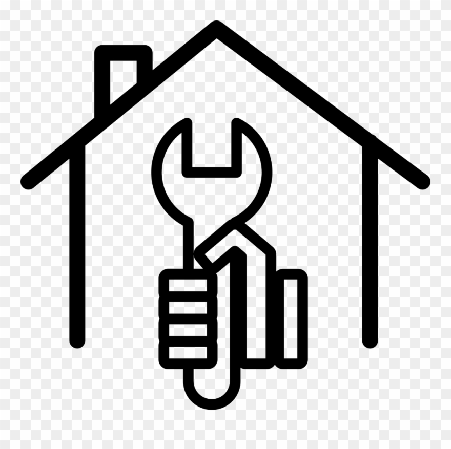 Wrench In A Hand Inside A House Comments - Paint Roller Clipart