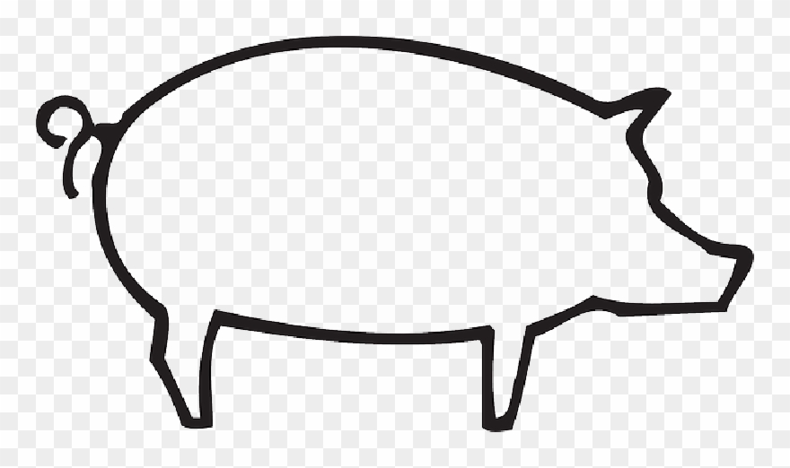 Barn Outline Clipart - Pig Outline Clipart - Png Download