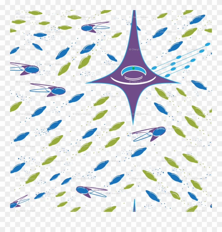 1044 Space Ship King Purple Fighters White Background Clipart