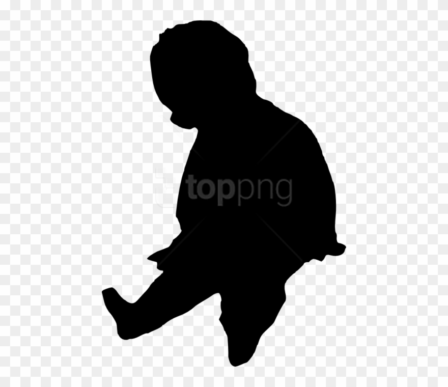 Baby Silhouette Png - Children Sitting Silhouette Png Clipart