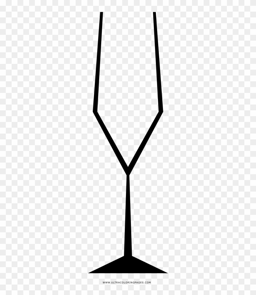 Flute Coloring Page - Alcoholic Beverage Clipart