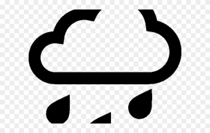 Windows Clipart Rainy Window - Weather Icon Black And White - Png Download