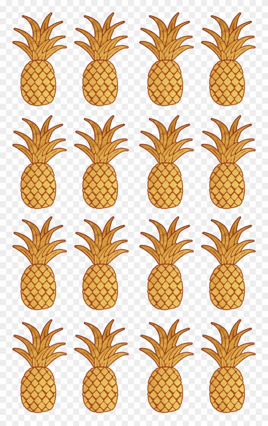 Golden Pineapples Wall Sticker - Pineapple Clipart