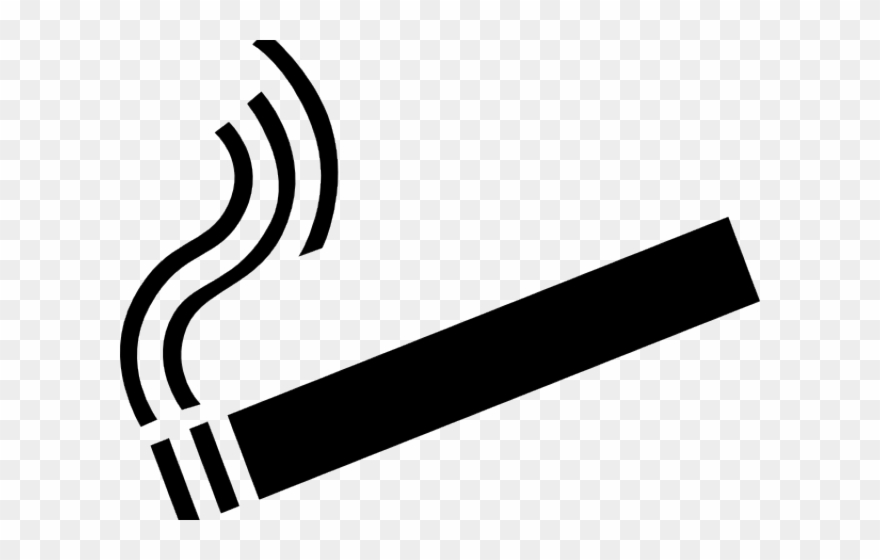 Cigarette Clipart Lit - Clipart Cigarette Black And White - Png Download