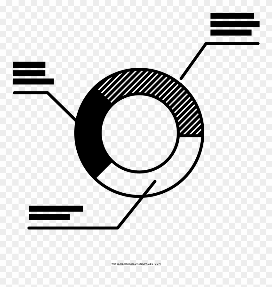 Donut Chart Coloring Page - Circle Clipart