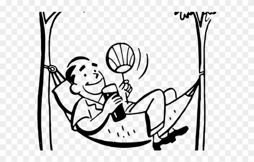 Hammock Clipart Draw - Rest Clipart Black And White - Png Download