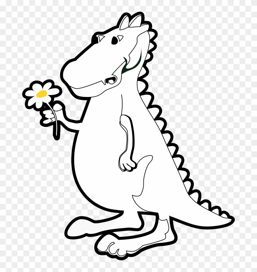 Medium Size Of Dragon Drawings Easy Cute Step By Draw - Spring Flower Clip Art Black And White - Png Download