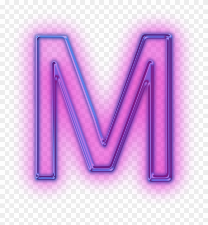 #tumblr #purple #mor #m #neon #hologram - Neon Letter M Png Clipart