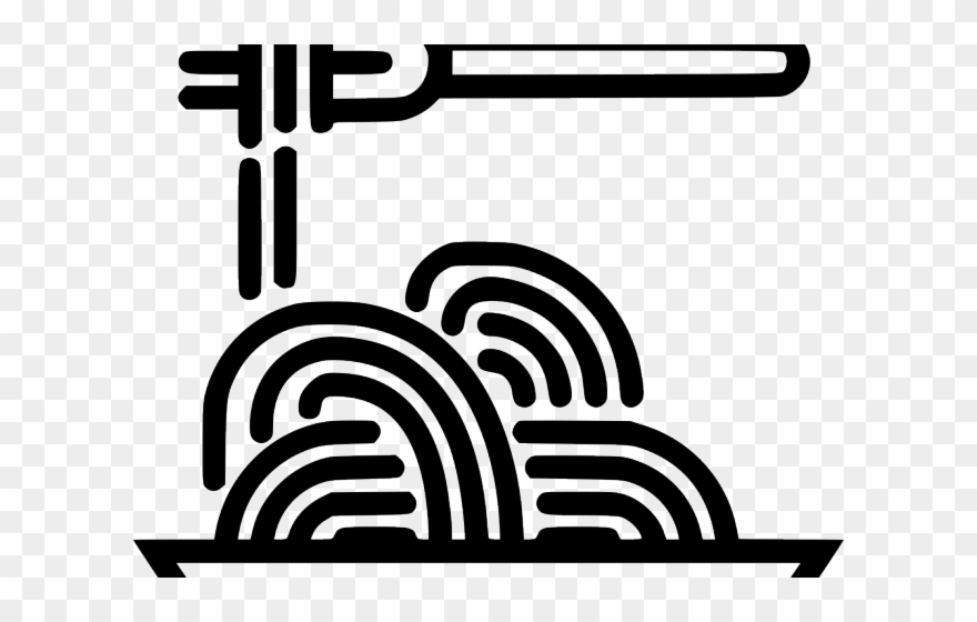 Spaghetti Clipart Svg - Black And White Pasta Clipart - Png Download