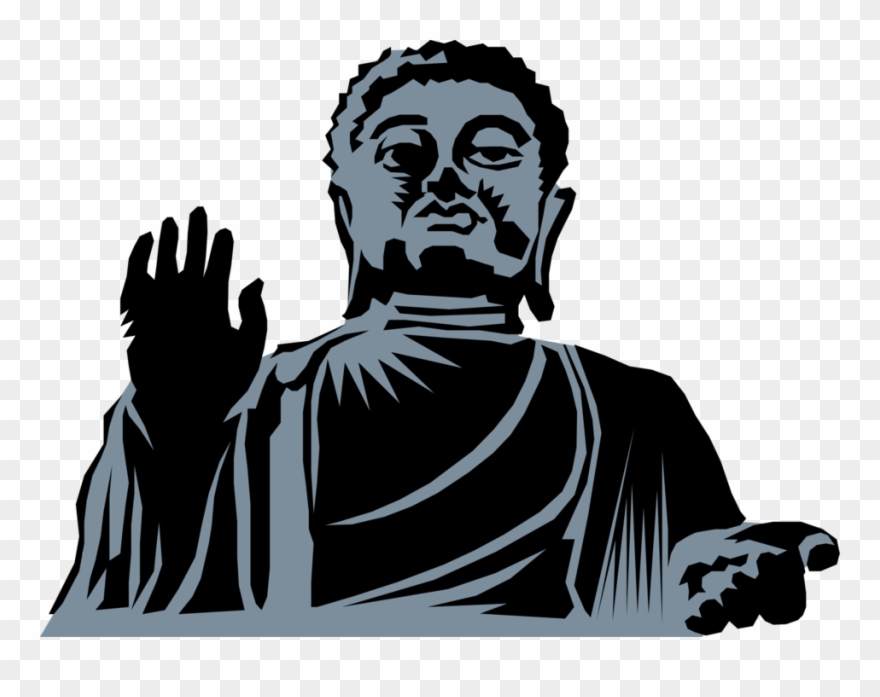 Buddha Vector Statue - Illustration Clipart