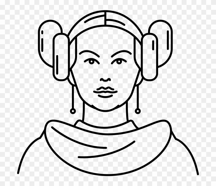 Princess Leia Coloring Page From The Thousand Images - Princess Leia Icon Svg Clipart