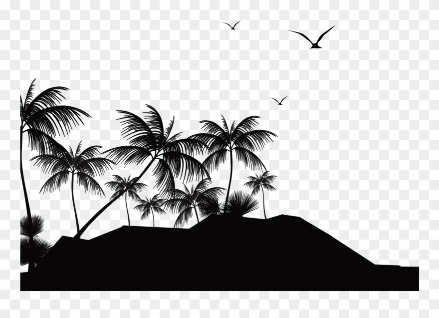 Tropical Island Silhouette Png Clipart