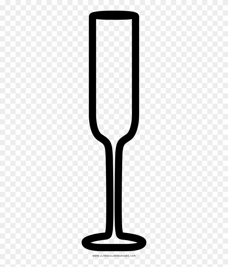 Champagne Flute Coloring Page Clipart