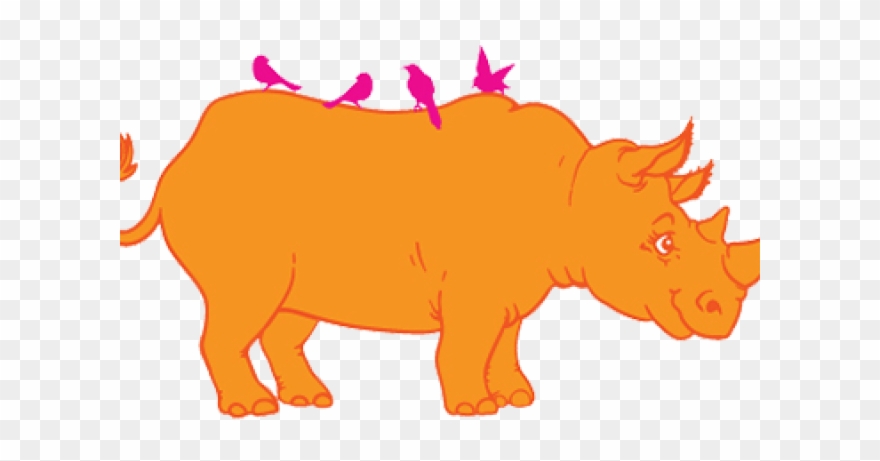Rhino Clipart Transparent - Orange Rhino - Png Download