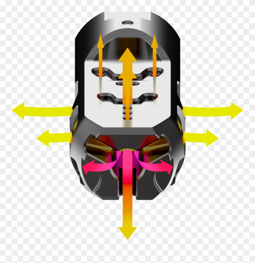Eti Muzzle Brake Gas Flow - Graphic Design Clipart