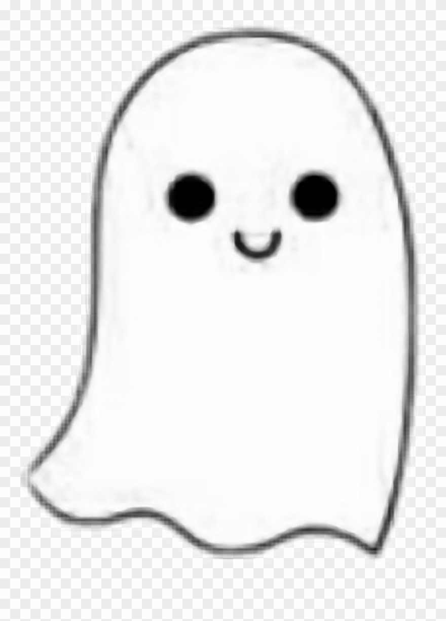#white #ghost #cute #kawaii #black #halloween #aesthetic - Cartoon Clipart