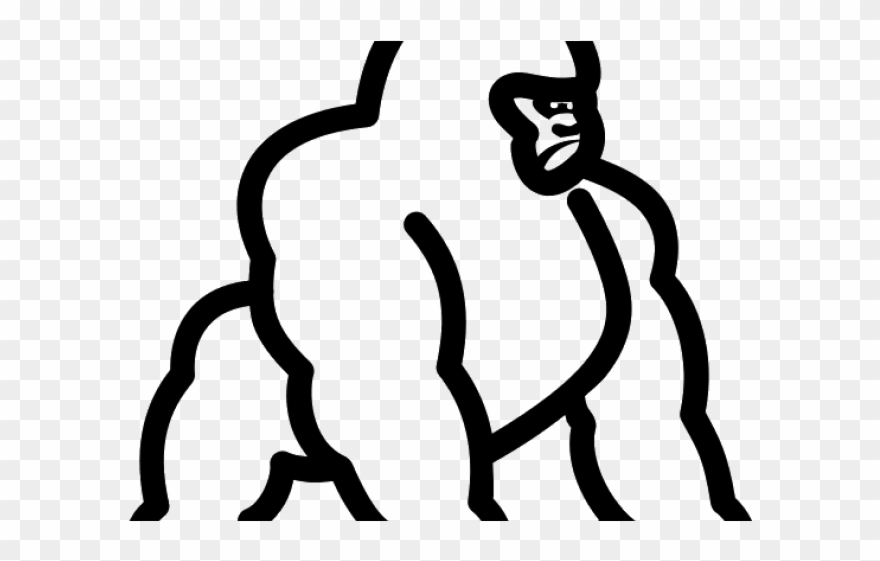Gorilla Clipart Gorilla Outline - Gorilla White Png Transparent Png