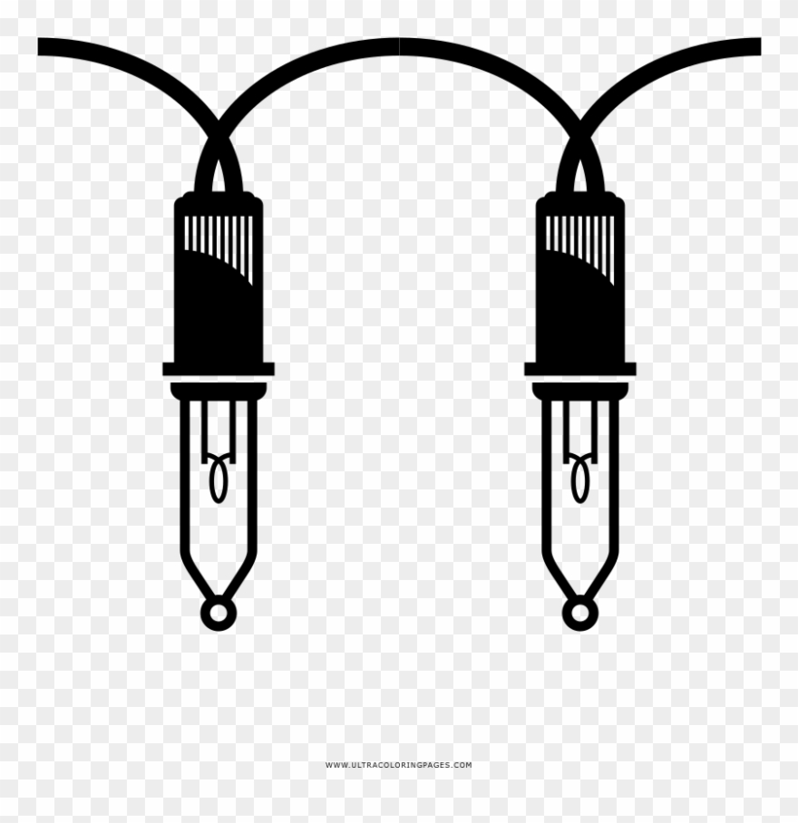 Christmas Light Coloring Page - Fairy Lights Icon Black Clipart