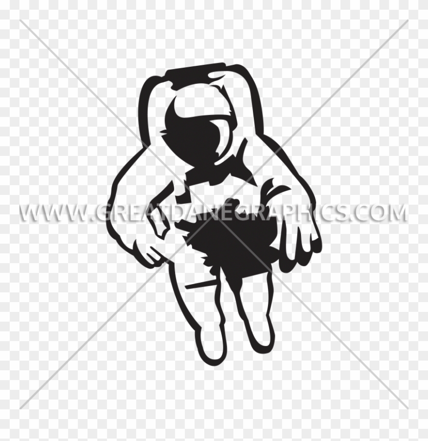 Astronaut Drawing Black And White - Illustration Clipart