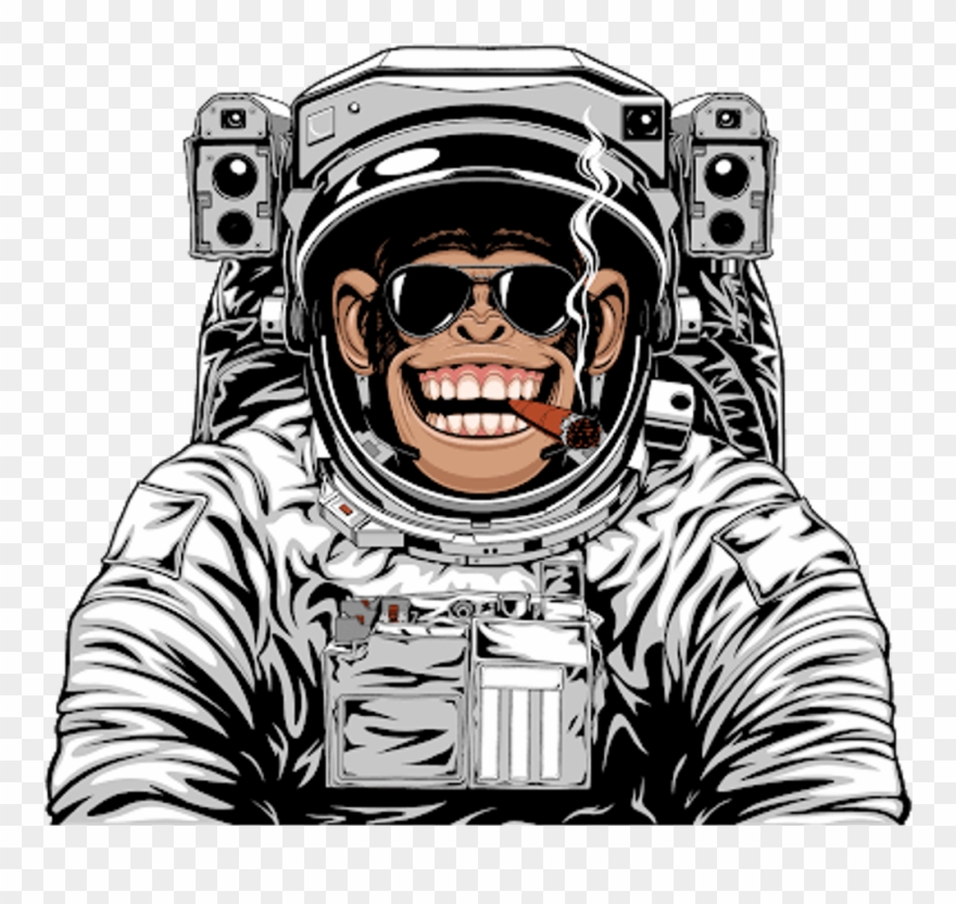 #ftestickers #cute #monkey #astronaut #space - Funny Astronaut Helmet Cartoon Clipart