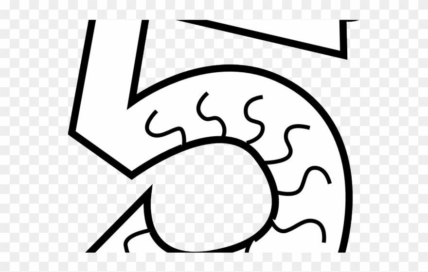 Marble Clipart Five - Five Black And White Drawing - Png Download