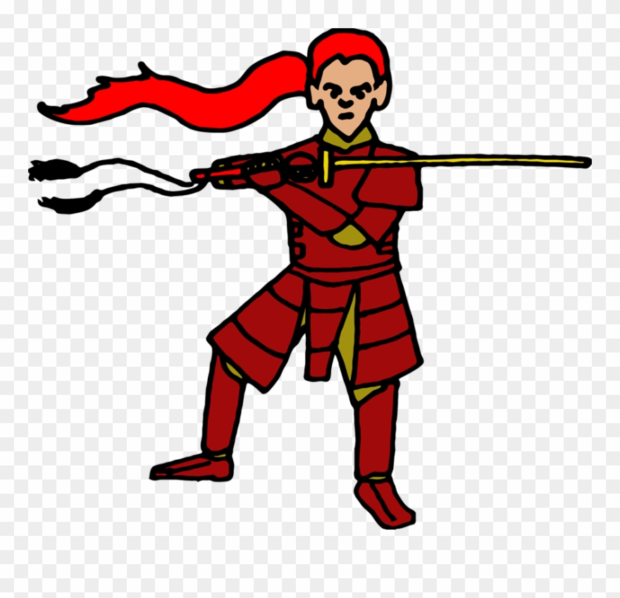 She Has A Golden Katana, Covered In The Blood Of Her Clipart