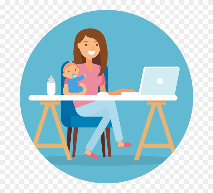 Remote Work - Cartoon Clipart