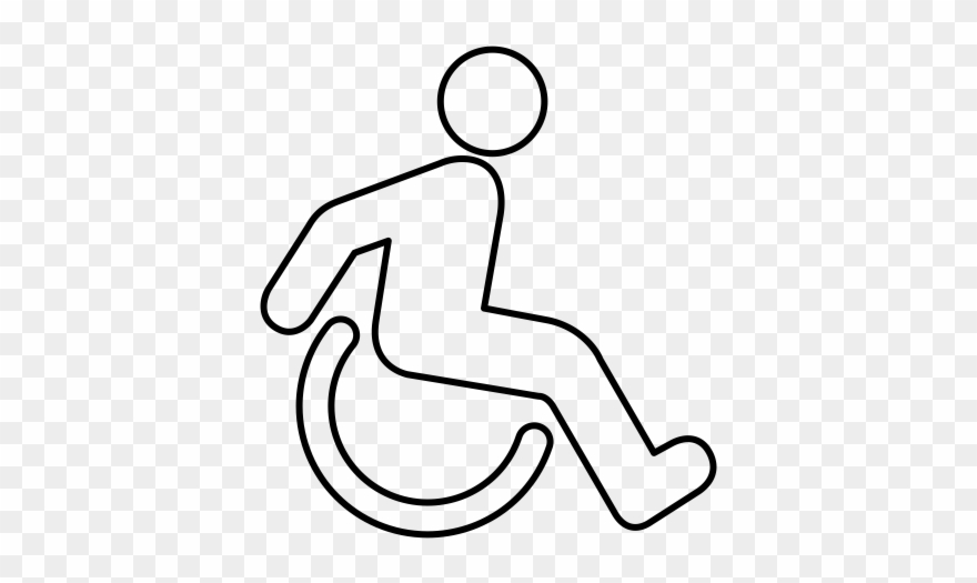 Disabled Rubber Stamp - Line Art Clipart