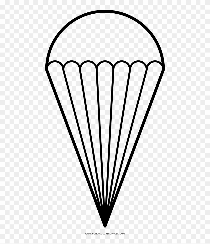 Parachute Coloring Page - Line Art Clipart
