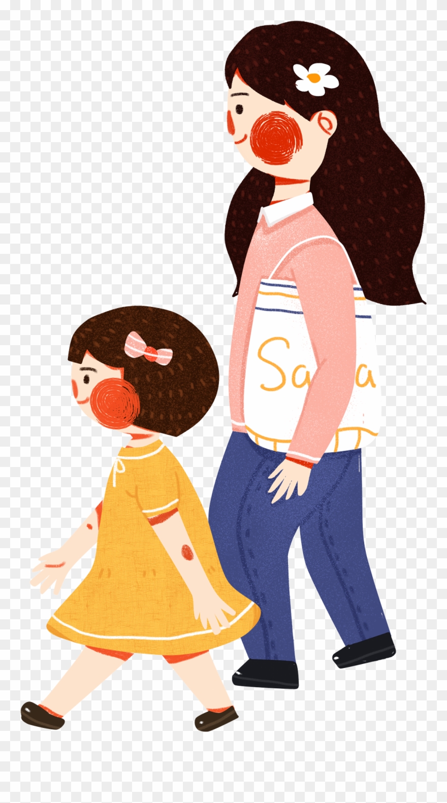 Flat Cartoon Simple Characters Png And Psd - Illustration Clipart