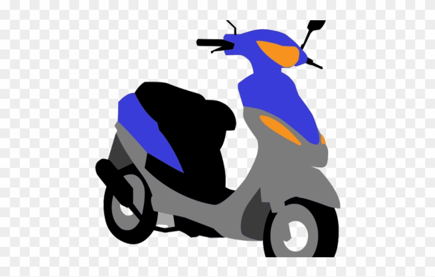 Scooter Clipart Svg - Moped Clipart - Png Download