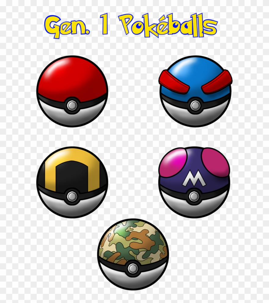 Pokeballs - All Pokeballs Gen 1 Clipart