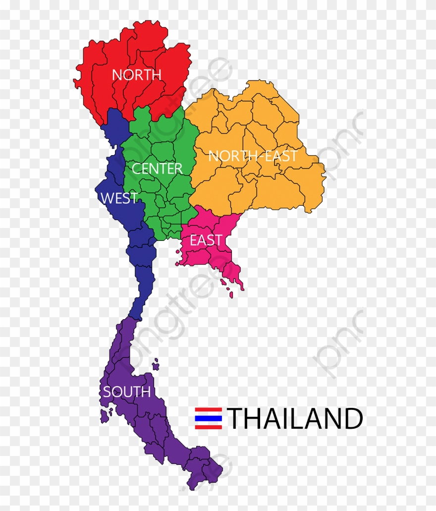 Thailand Map Png - Map West Of Thailand Clipart