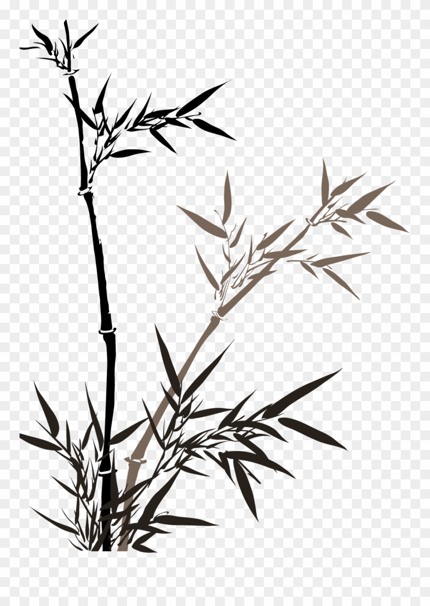 China Bamboo Wash - Chinese Bamboo Ink Painting Clipart