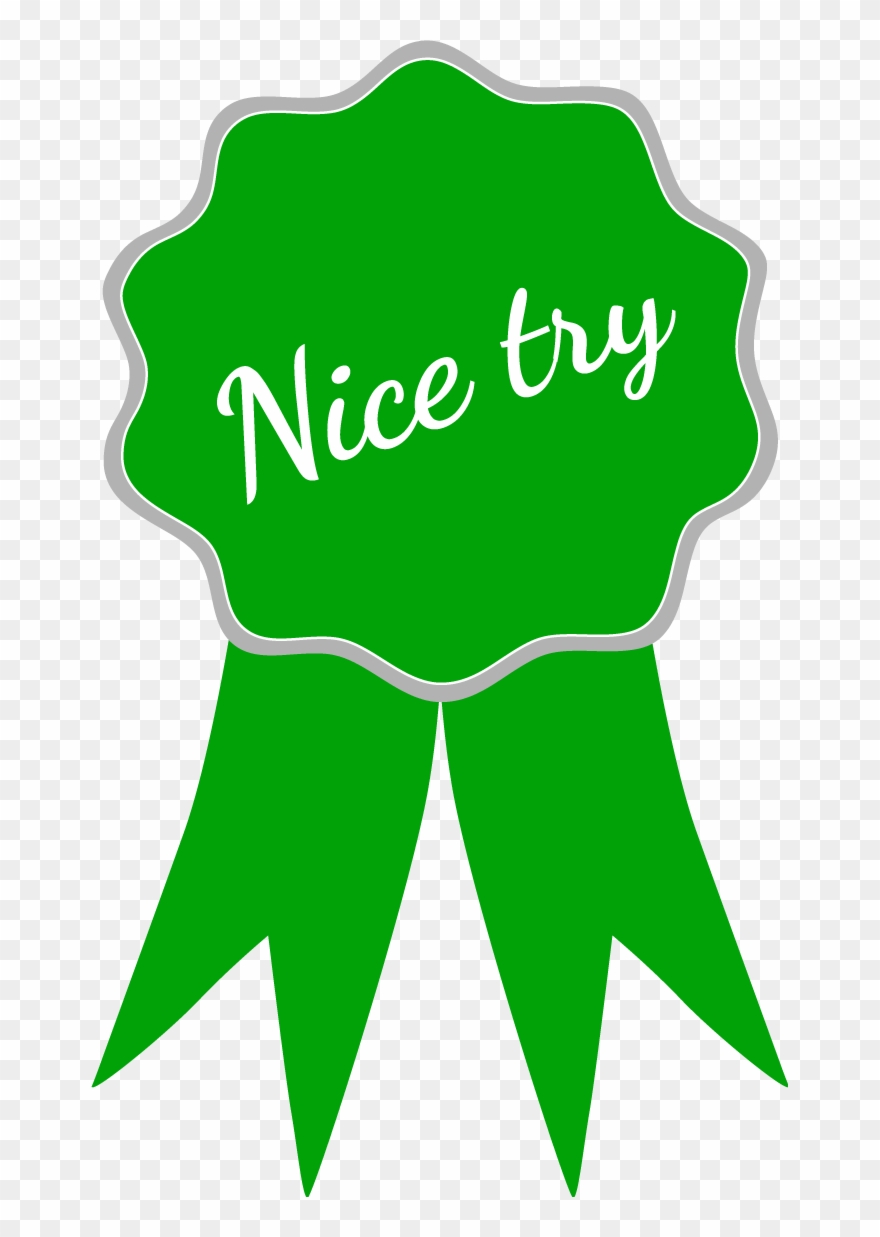 Participation Ribbon Clip Art For Kids - Nice Try Png Transparent Png