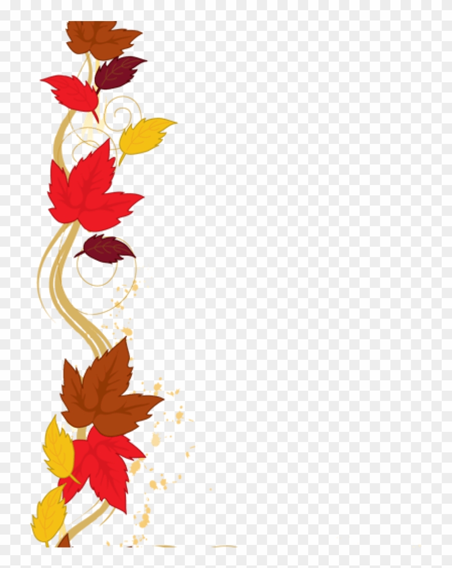 Transparent Fall Leaves Border Clipart
