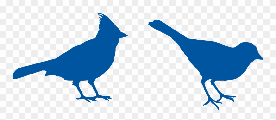 Silhouette Cardinal Bird Clipart Black And White - Png Download