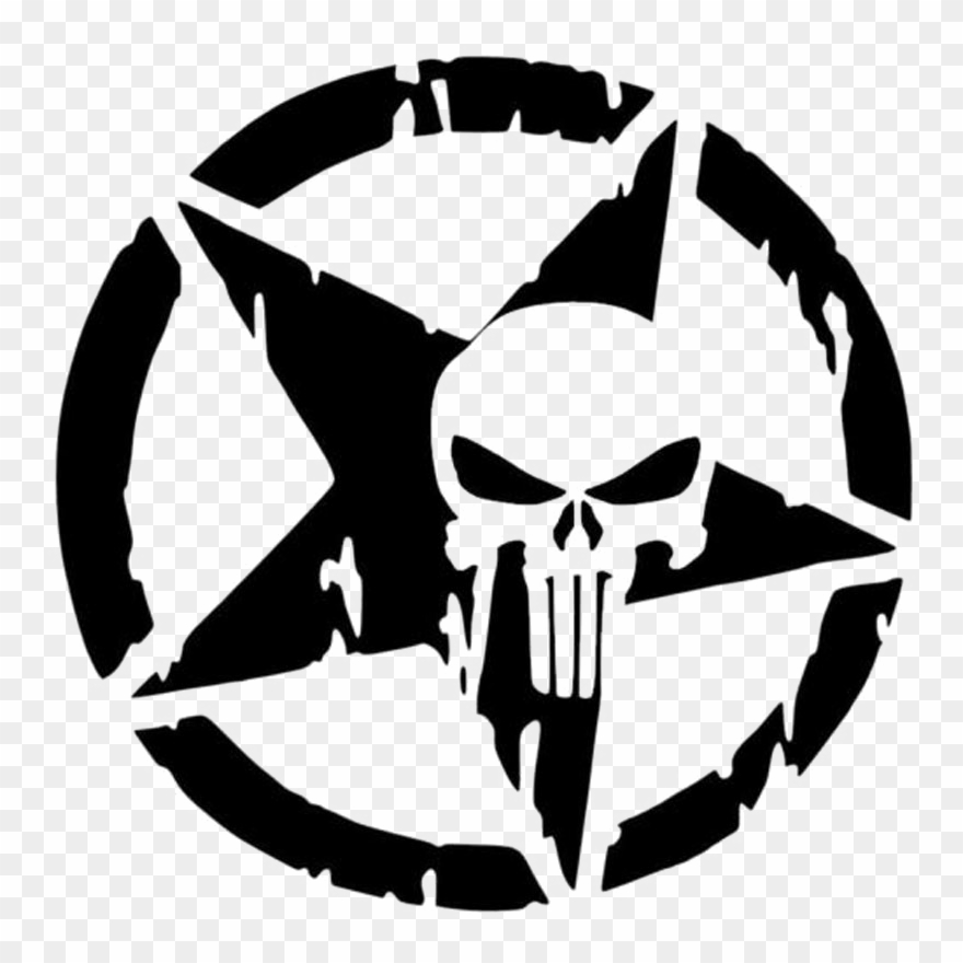 Punisher Png Image Background - Skull Star Clipart