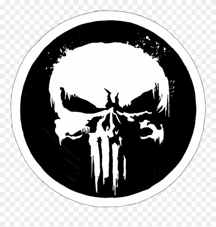 Punisher Drawing First - Punisher Skull White Logo Clipart